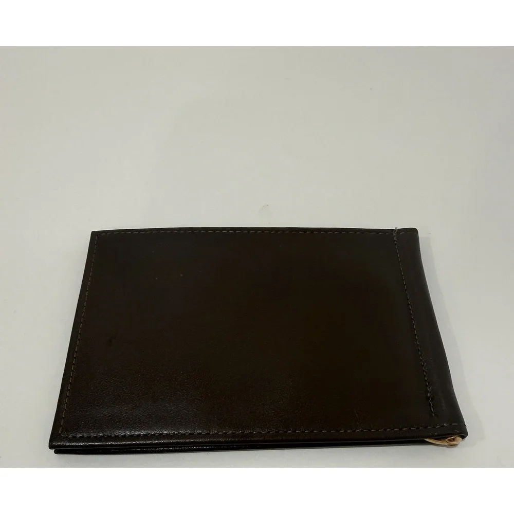 Vintage Coach Dark Brown Leather Bifold Money Clip wallet